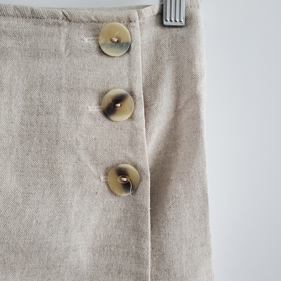 Marks & Spencer Linen Midi Pencil Skirt with Buttons - Picture 4 of 13